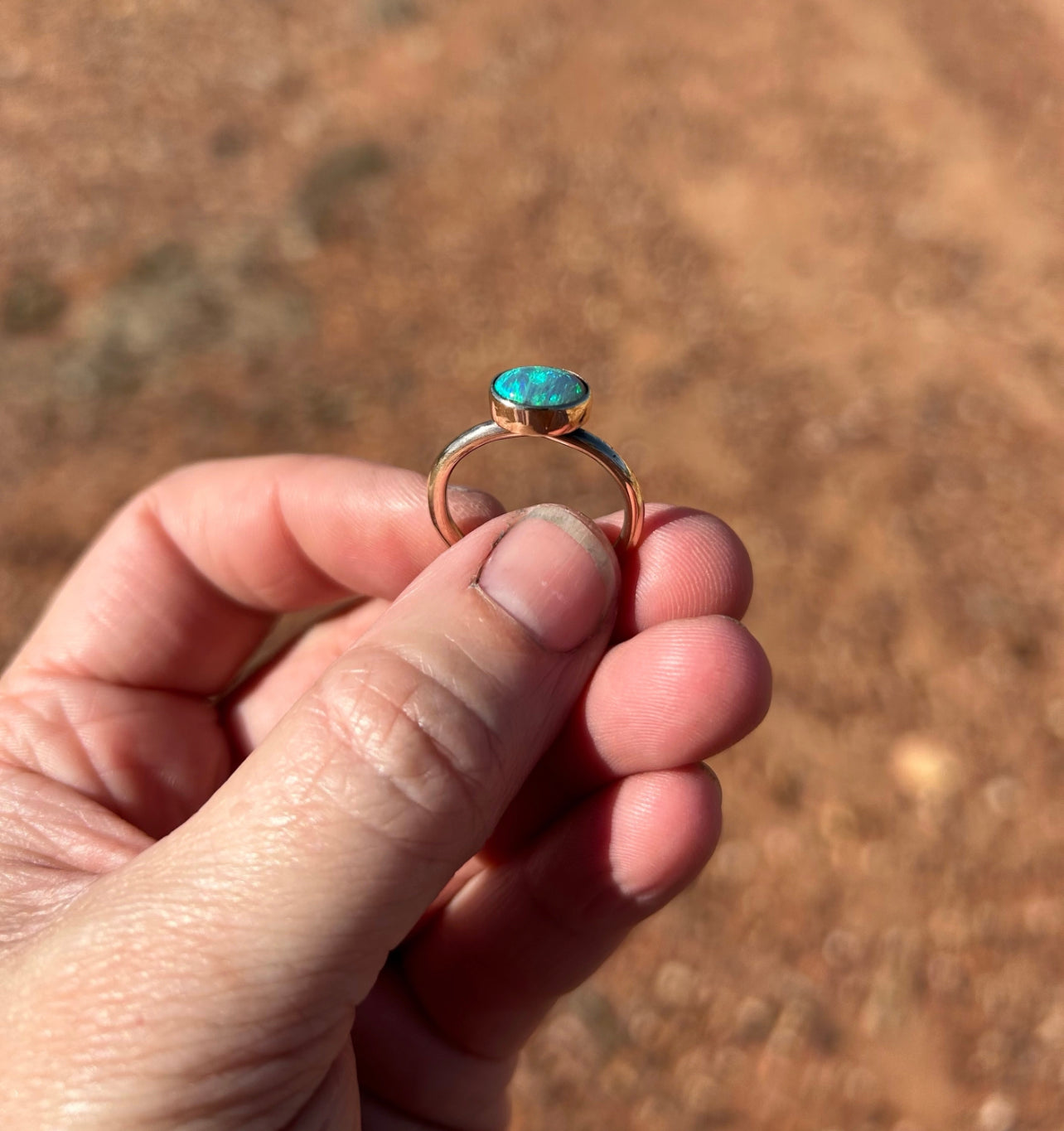 9ct Gold Northern Lights - 1.60ct Solid Black Lightning Ridge Opal ring